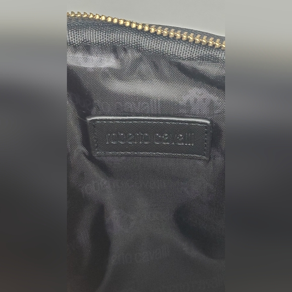 NWT Roberto Cavalli 8"x9"Cosmetic Bag Designer Case In Burgundy - Picture 13 of 13